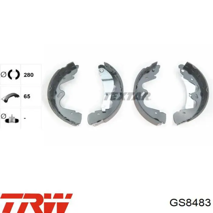 Купить GS8483 TRW Задние барабанные тормозные колодки