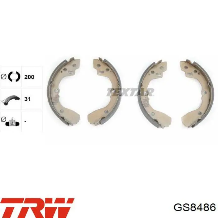 GS8486 TRW Барабанные тормозные колодки