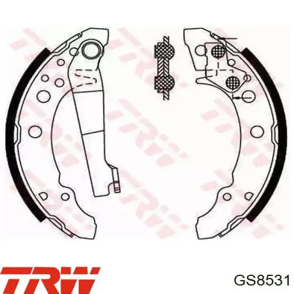 GS8531 TRW Барабанные тормозные колодки