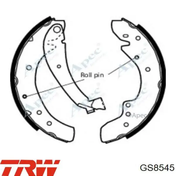 Купить GS8545 TRW Задние барабанные тормозные колодки