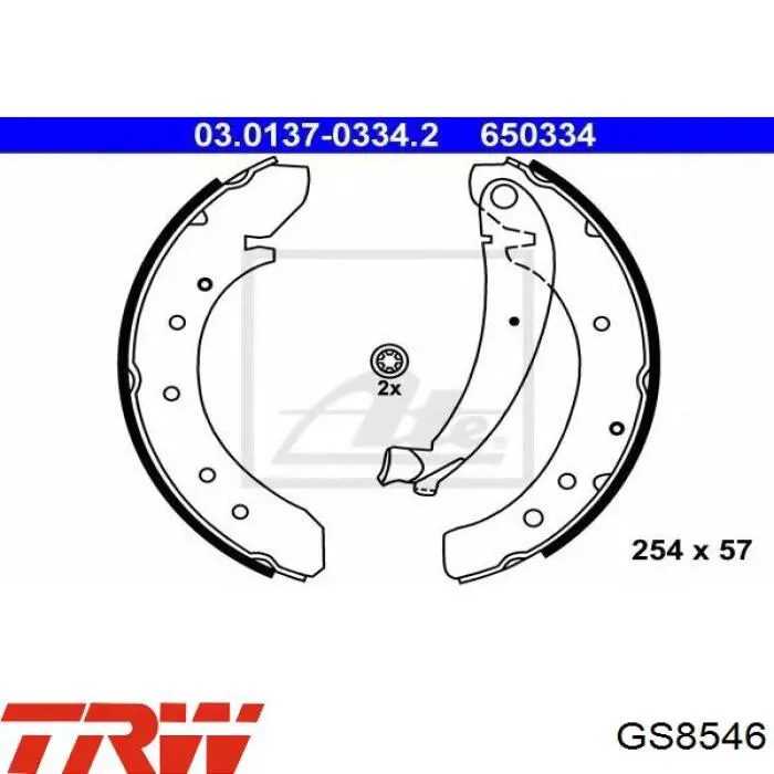 Купить GS8546 TRW Задние барабанные тормозные колодки
