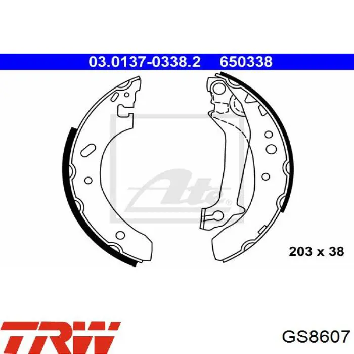 Барабанные колодки TRW GS8607