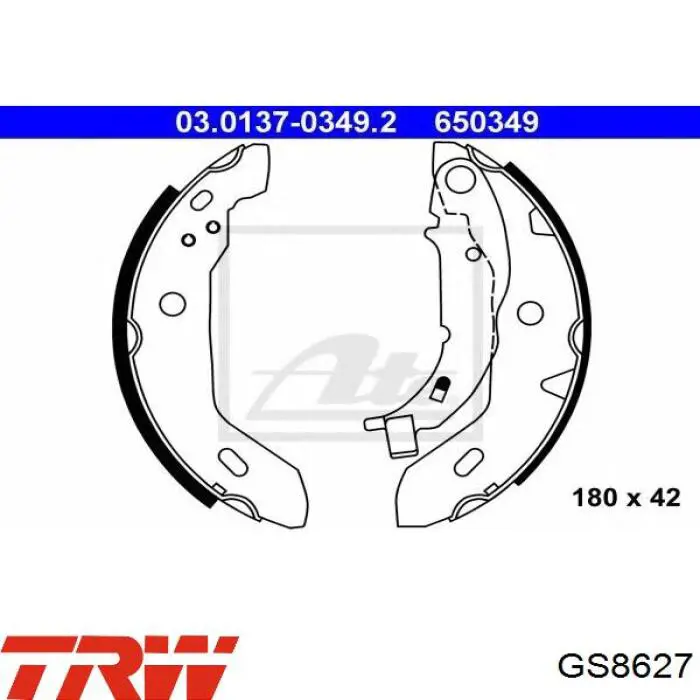 Задние барабанные колодки GS8627 TRW