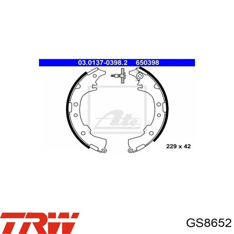 Купить GS8652 TRW Задние барабанные тормозные колодки