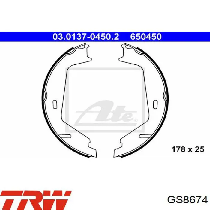 Колодки ручника GS8674 TRW