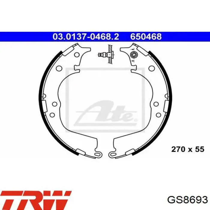 Задние барабанные колодки GS8693 TRW