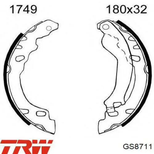 Тормоза рабочие задние ножные и тормозные барабаны TRW GS8711 цена, от 24.13 USD