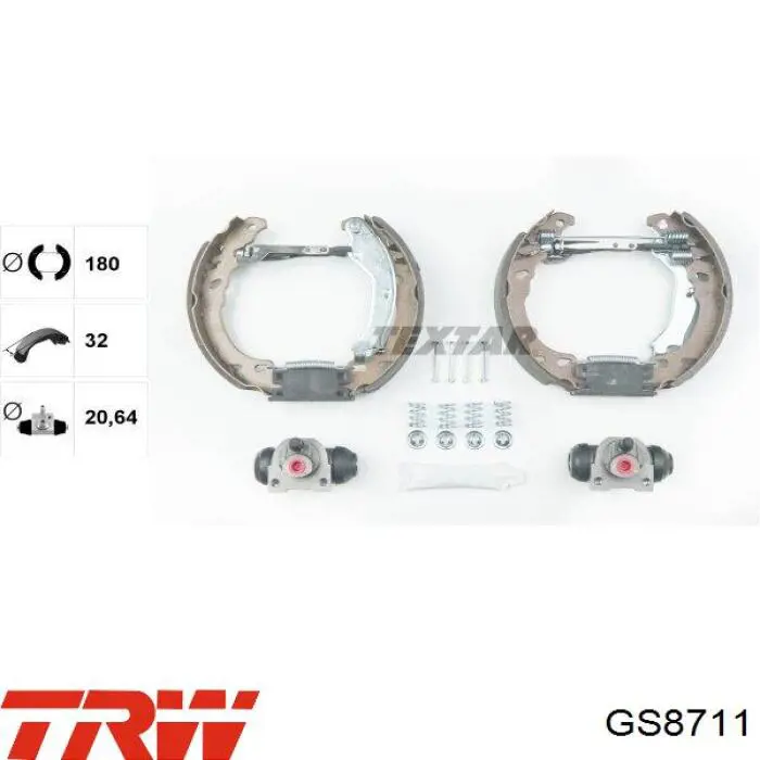 Задние барабанные колодки GS8711 TRW