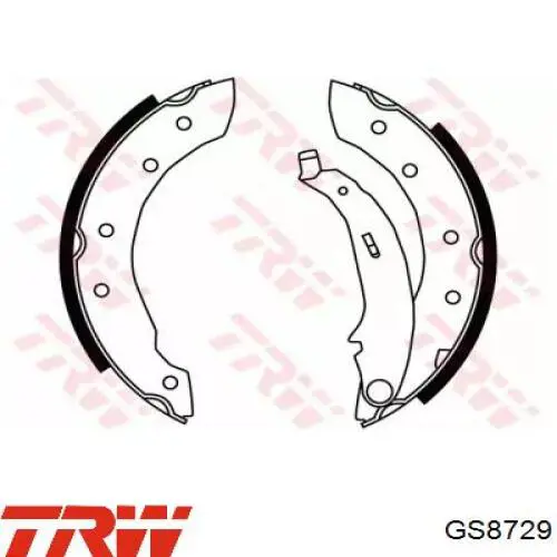 GS8729 TRW Барабанные тормозные колодки