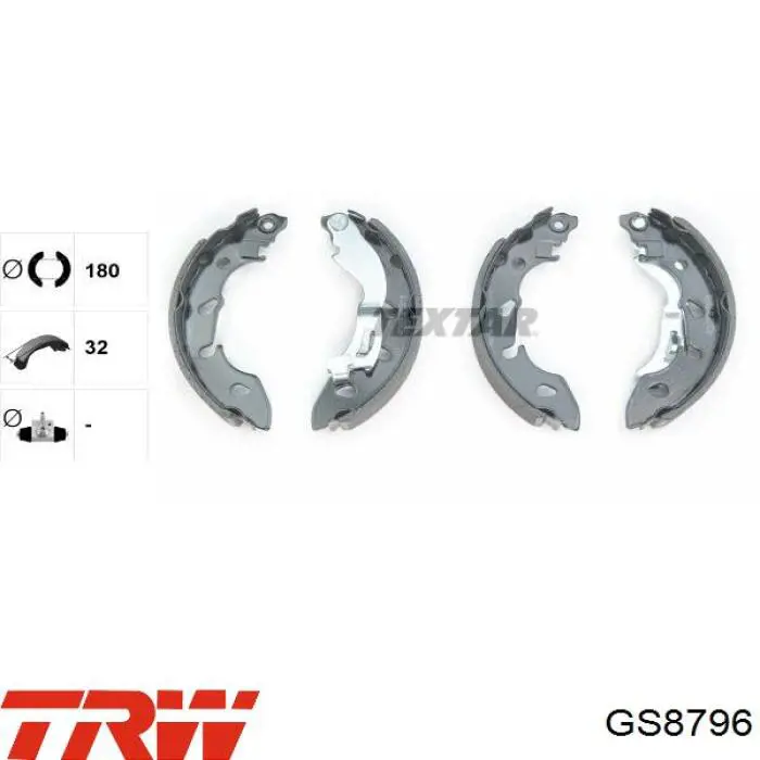 Купить GS8796 TRW Задние барабанные тормозные колодки