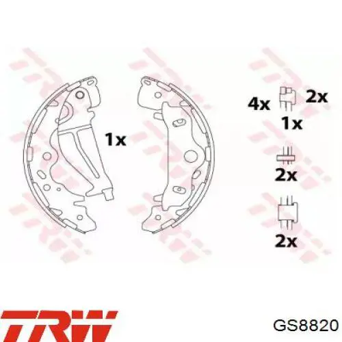 Задние барабанные колодки GS8820 TRW