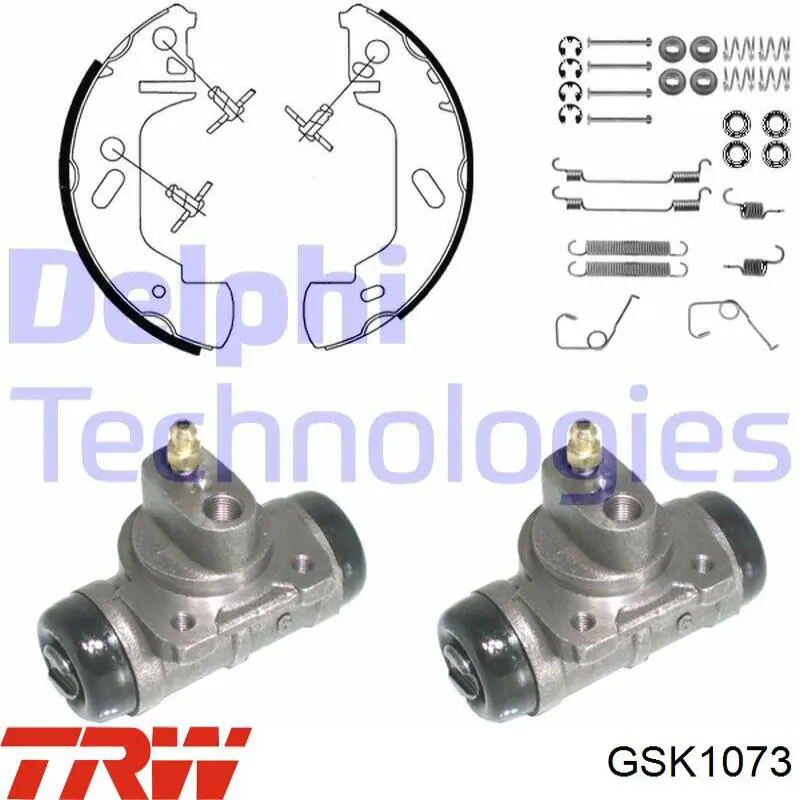 Колодки тормозные задние барабанные, в сборе с цилиндрами, комплект Renault (RVI) 7701205289