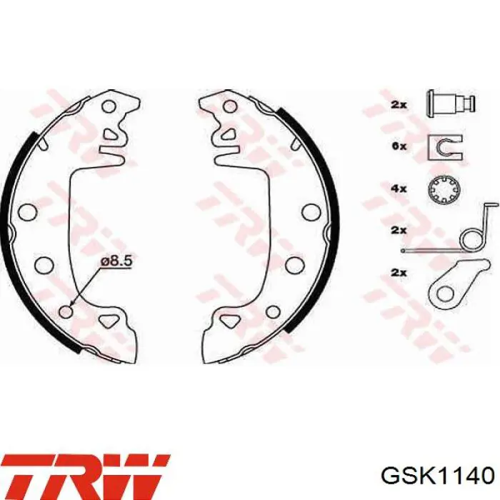 Задние барабанные колодки BK1108 TRW