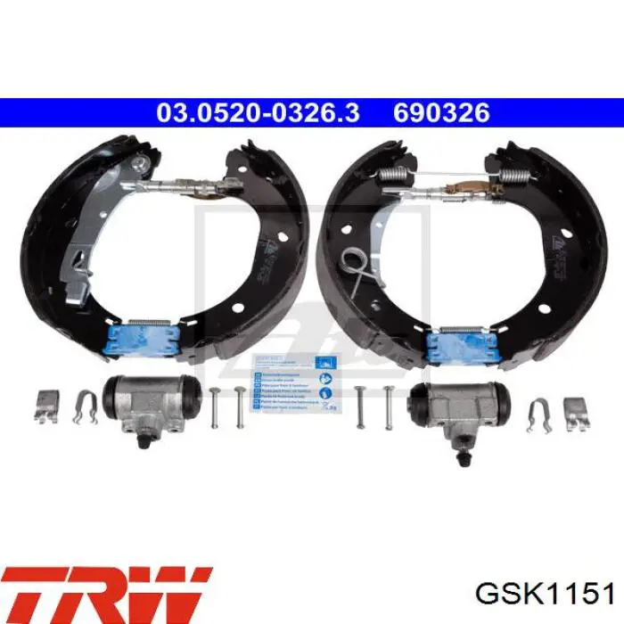 Задние барабанные колодки GSK1151 TRW