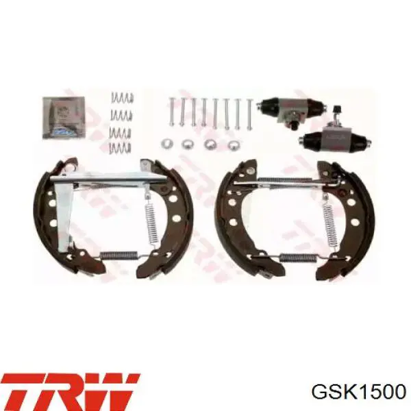 GSK1500 TRW колодки тормозные задние барабанные, в сборе с цилиндрами, комплект