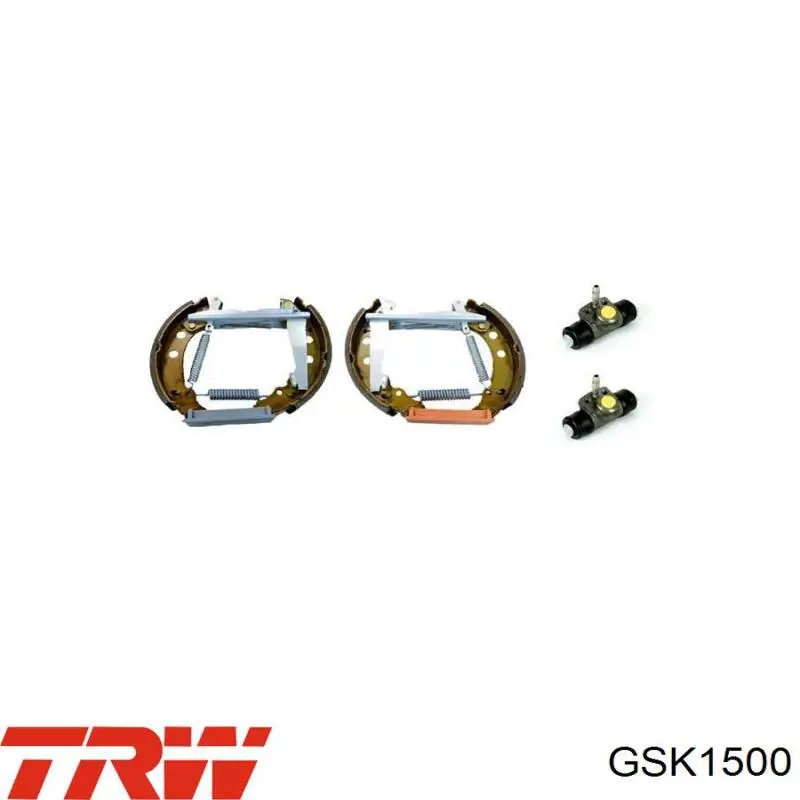 Колодки тормозные задние барабанные, в сборе с цилиндрами, комплект TRW GSK1500