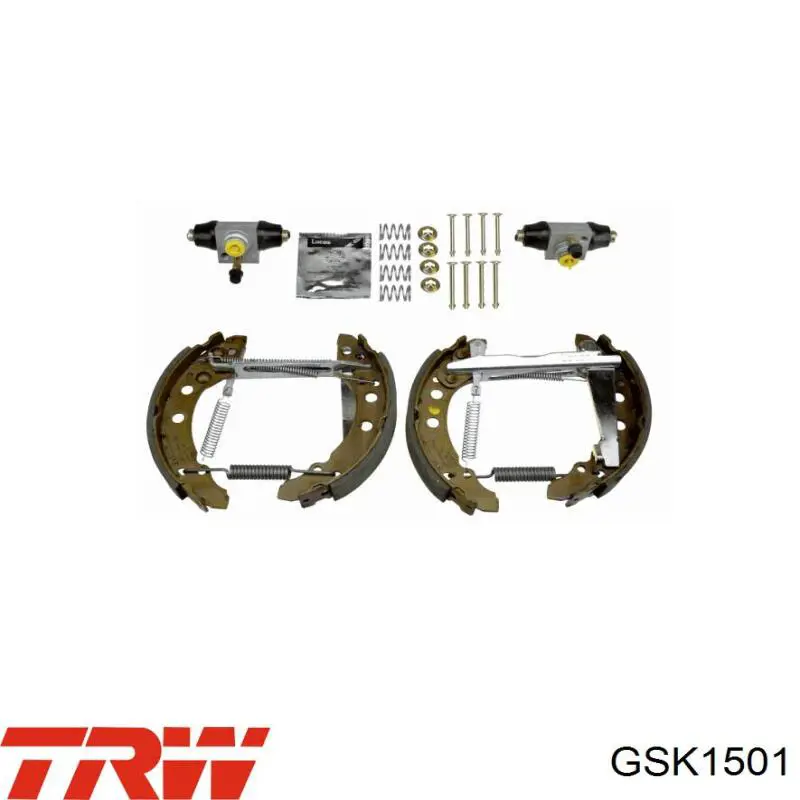 GSK1501 TRW колодки тормозные задние барабанные, в сборе с цилиндрами, комплект