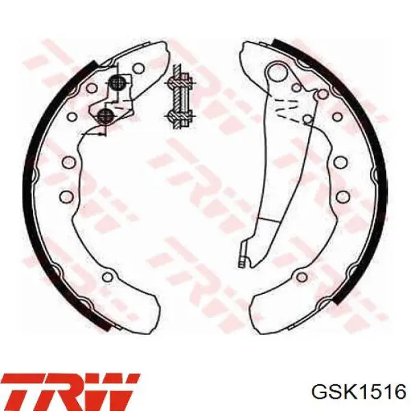 Колодки тормозные задние барабанные, в сборе с цилиндрами, комплект TRW GSK1516 цена, от 71.64 USD