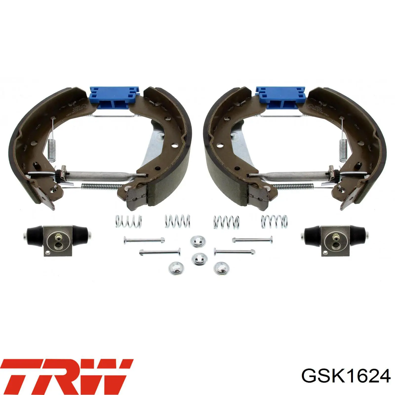 Колодки тормозные задние барабанные, в сборе с цилиндрами, комплект TRW GSK1624