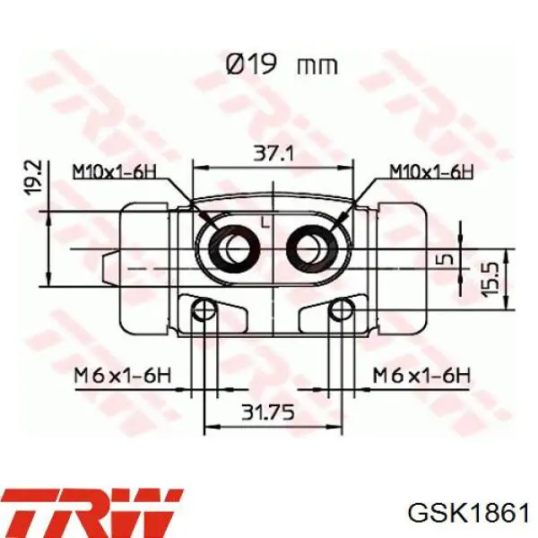 Купить GSK1861 TRW Задние барабанные тормозные колодки