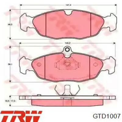 Передние тормозные колодки GTD1007 TRW