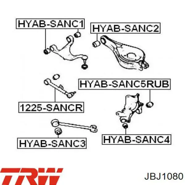 Купить JBJ1080 TRW Сайлентблок цапфы задней