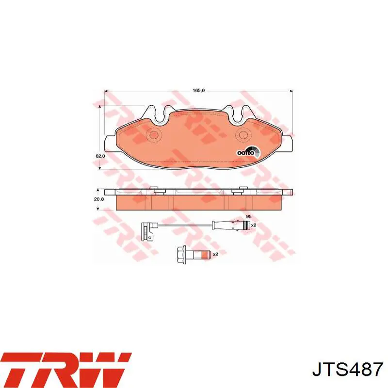 Стойка стабилизатора, переднего, правая TRW JTS487