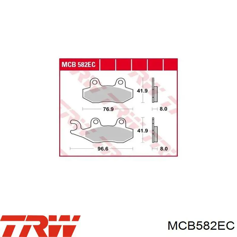 Передние тормозные колодки MCB582EC TRW