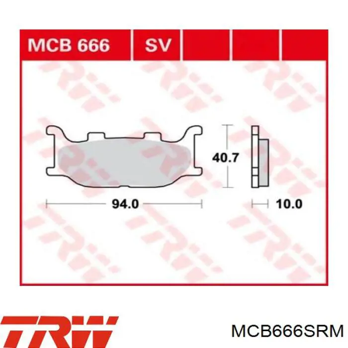 Передние тормозные колодки MCB666SRM TRW