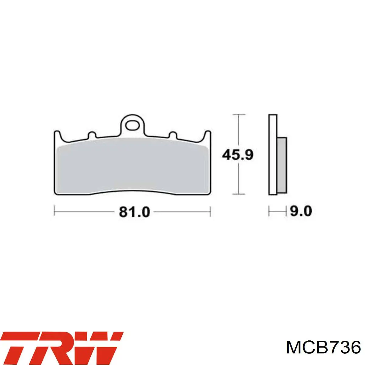 Передние тормозные колодки MCB736 TRW