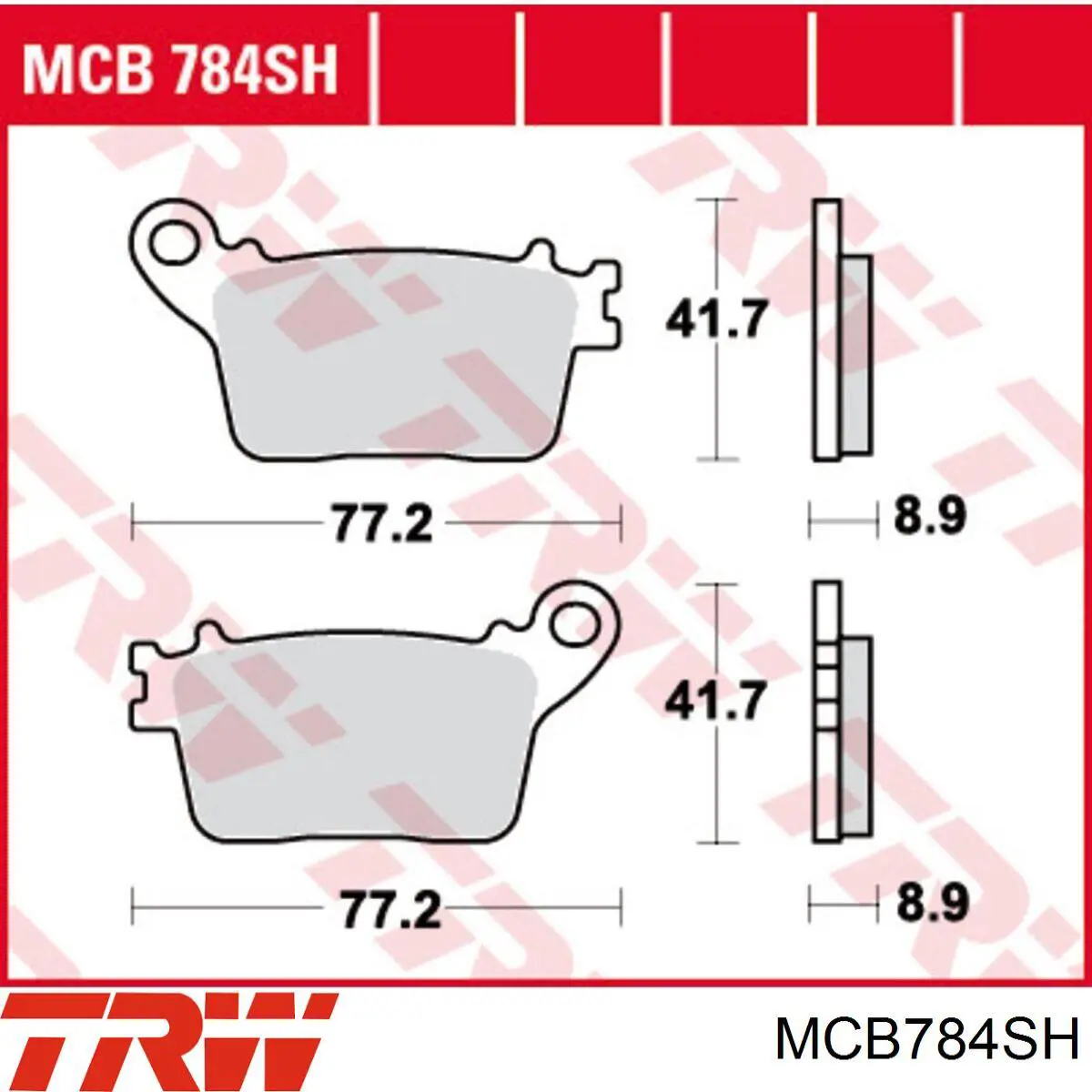 MCB784SH TRW sapatas do freio traseiras de disco