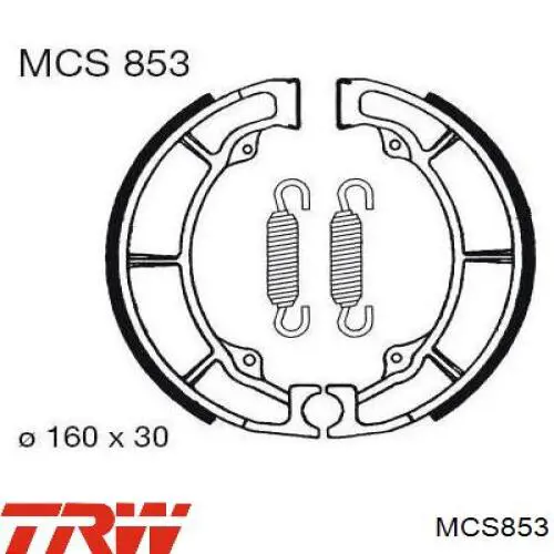 Купить MCS853 TRW Задние барабанные тормозные колодки