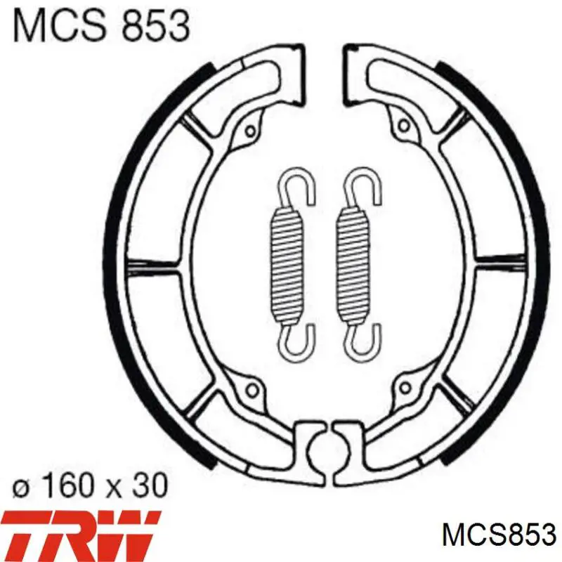 MCS853 TRW Барабанные тормозные колодки