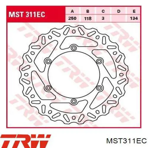 Тормоз дисковый передний TRW MST311EC цена, от 65.75 USD