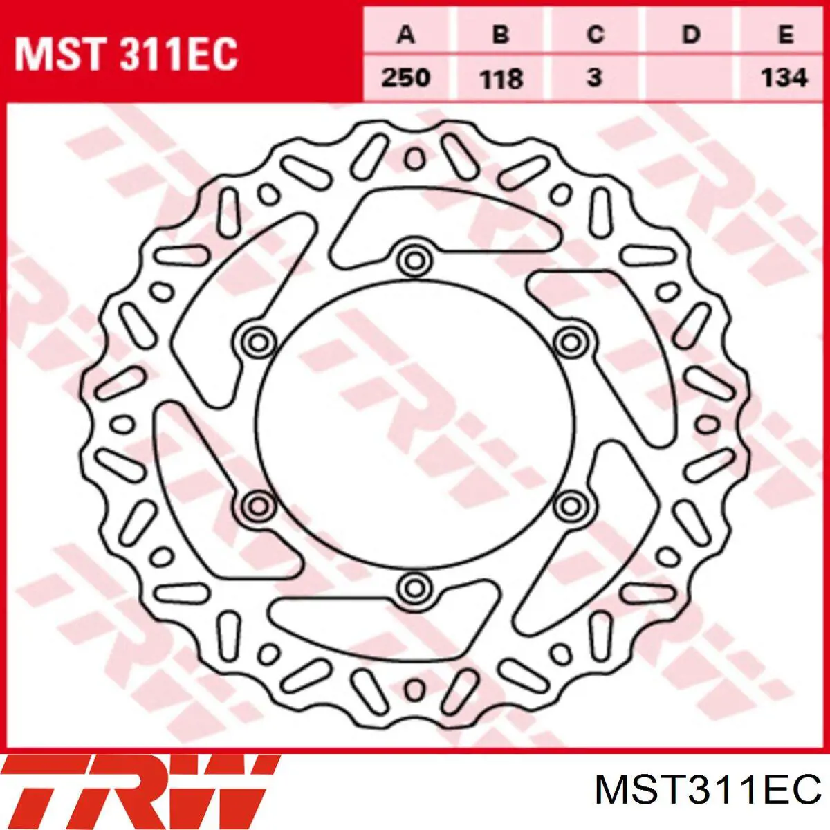 Передние тормозные диски MST311EC TRW