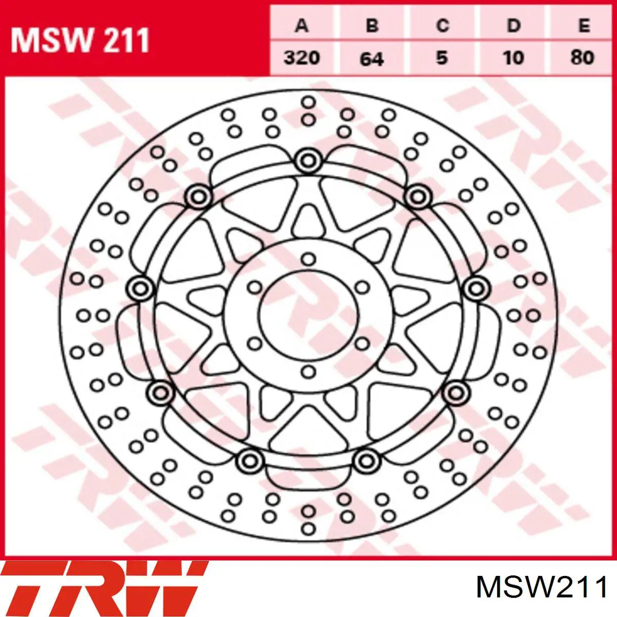 Тормоз дисковый передний TRW MSW211 цена, от 265.44 USD