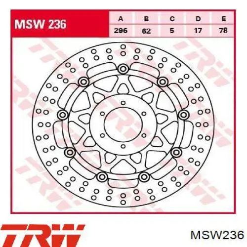 MSW236 TRW Диск тормозной передний