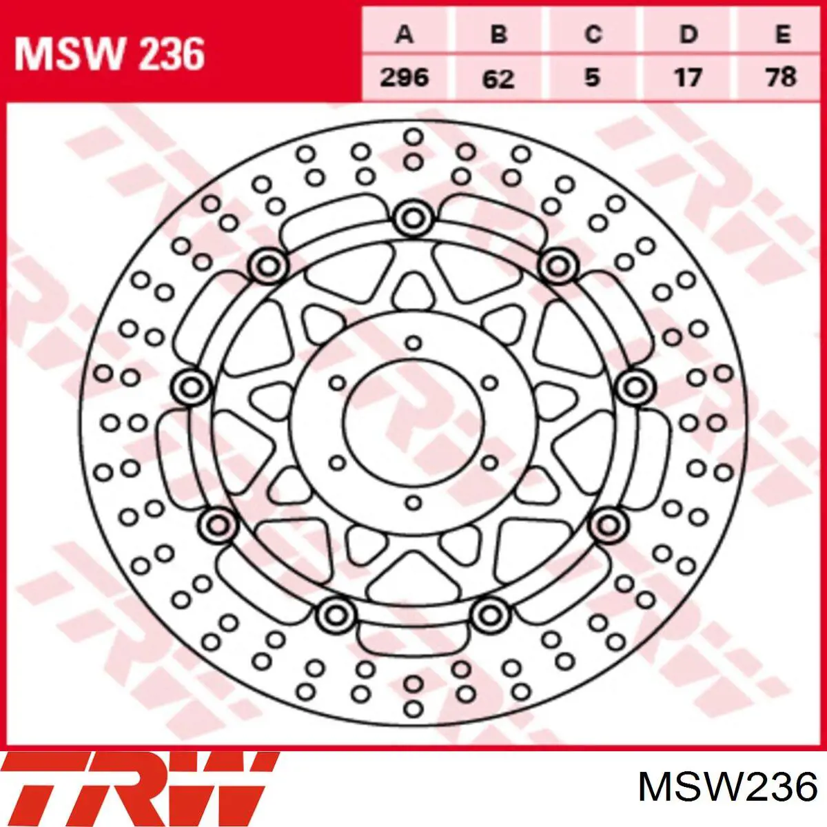 Тормоз дисковый передний TRW MSW236 цена, от 253.68 USD