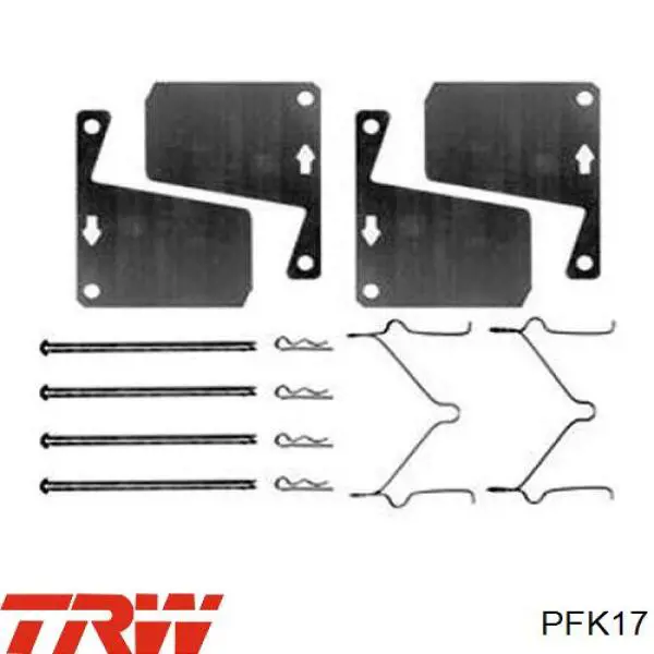 Комплект пружинок крепления дисковых колодок передних PFK17 TRW