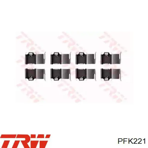 PFK221 TRW комплект пружинок крепления дисковых колодок передних