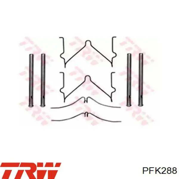 PFK288 TRW комплект пружинок крепления дисковых колодок передних