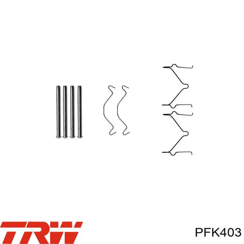 Комплект пружинок крепления дисковых колодок передних PFK403 TRW