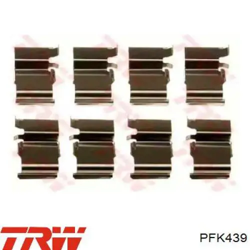 PFK439 TRW Комплект пружинок крепления дисковых колодок, задних