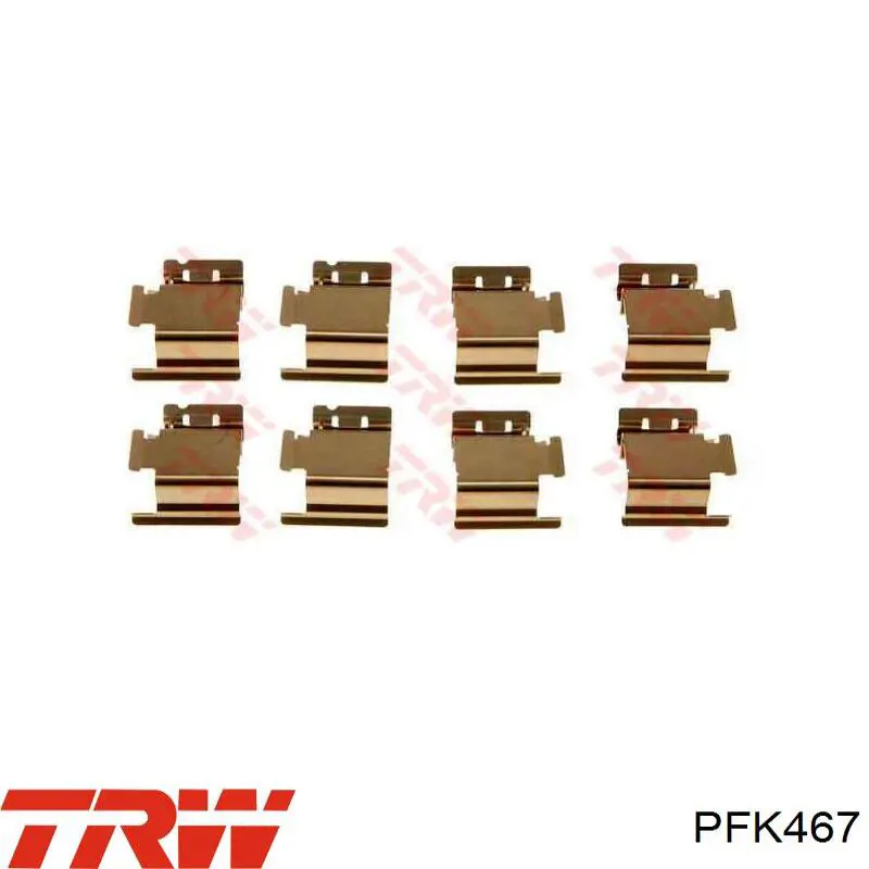 PFK467 TRW комплект пружинок крепления дисковых колодок задних