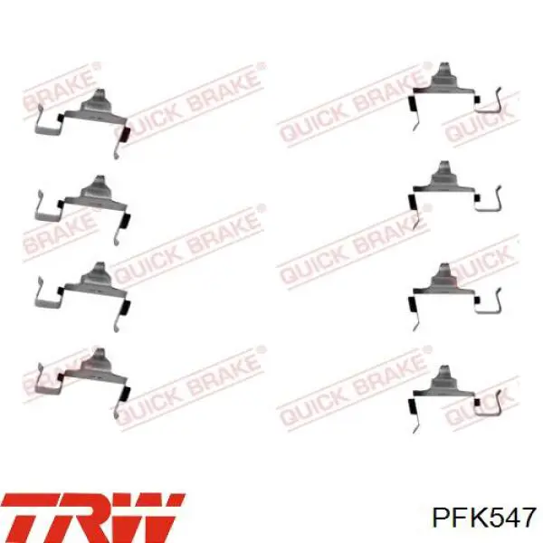 Комплект пружинок крепления дисковых колодок передних PFK547 TRW