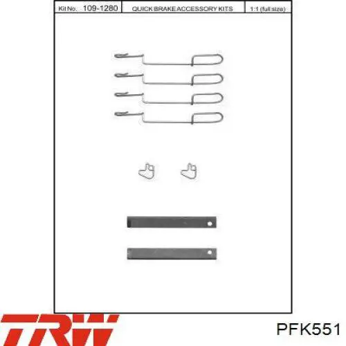 Комплект пружинок крепления дисковых колодок задних TRW PFK551 цена, от 6.92 USD