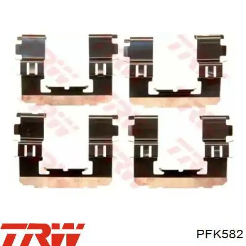 PFK582 TRW комплект пружинок крепления дисковых колодок передних