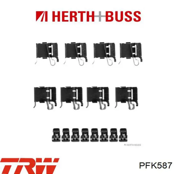 Купить PFK587 TRW Комплект пружинок крепления дисковых колодок передних