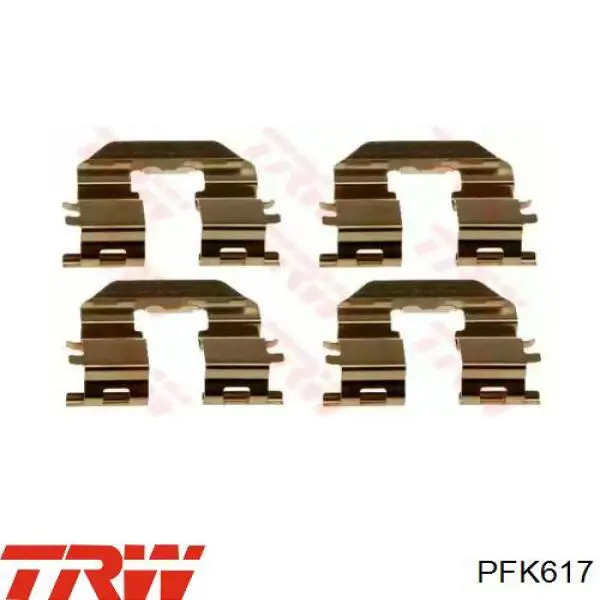 PFK617 TRW Комплект пружинок крепления дисковых колодок, задних
