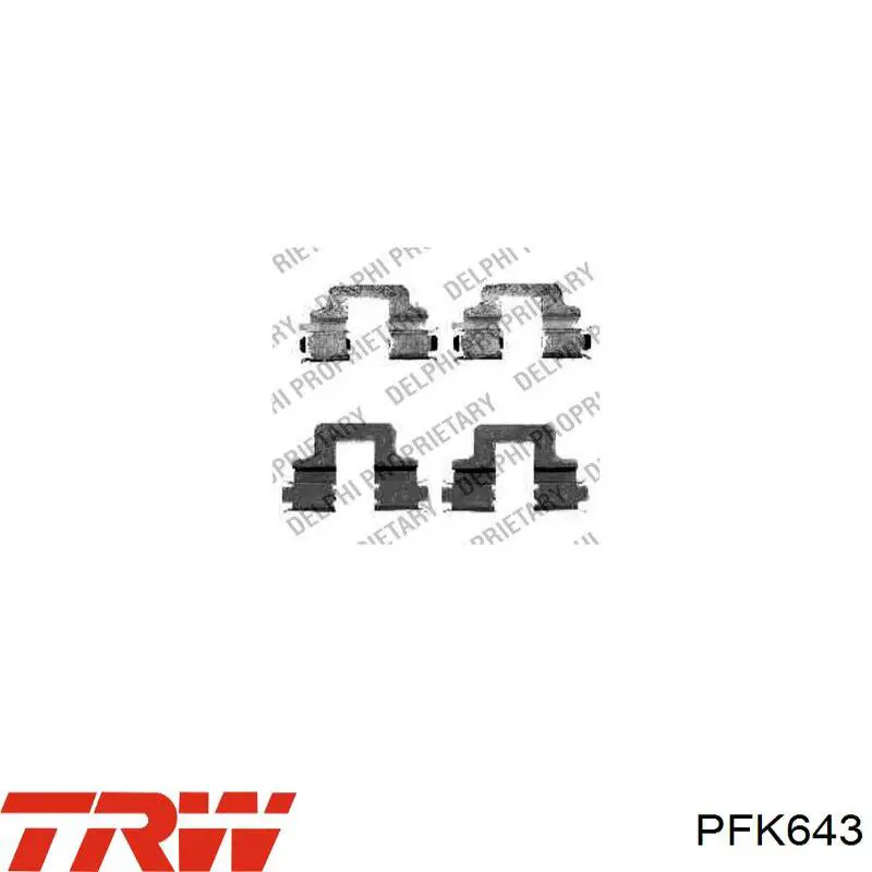 PFK643 TRW Комплект пружинок крепления дисковых колодок, задних